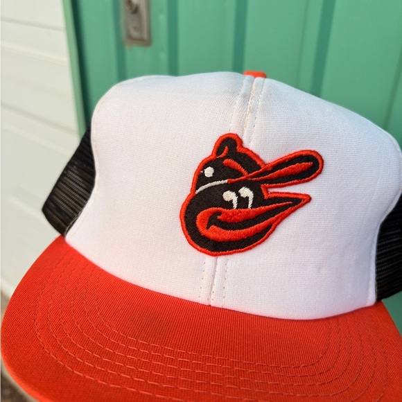 Vintage Baltimore Orioles baseball mlb mesh trucker hat snapback FLETCHER - Picture 2 of 8